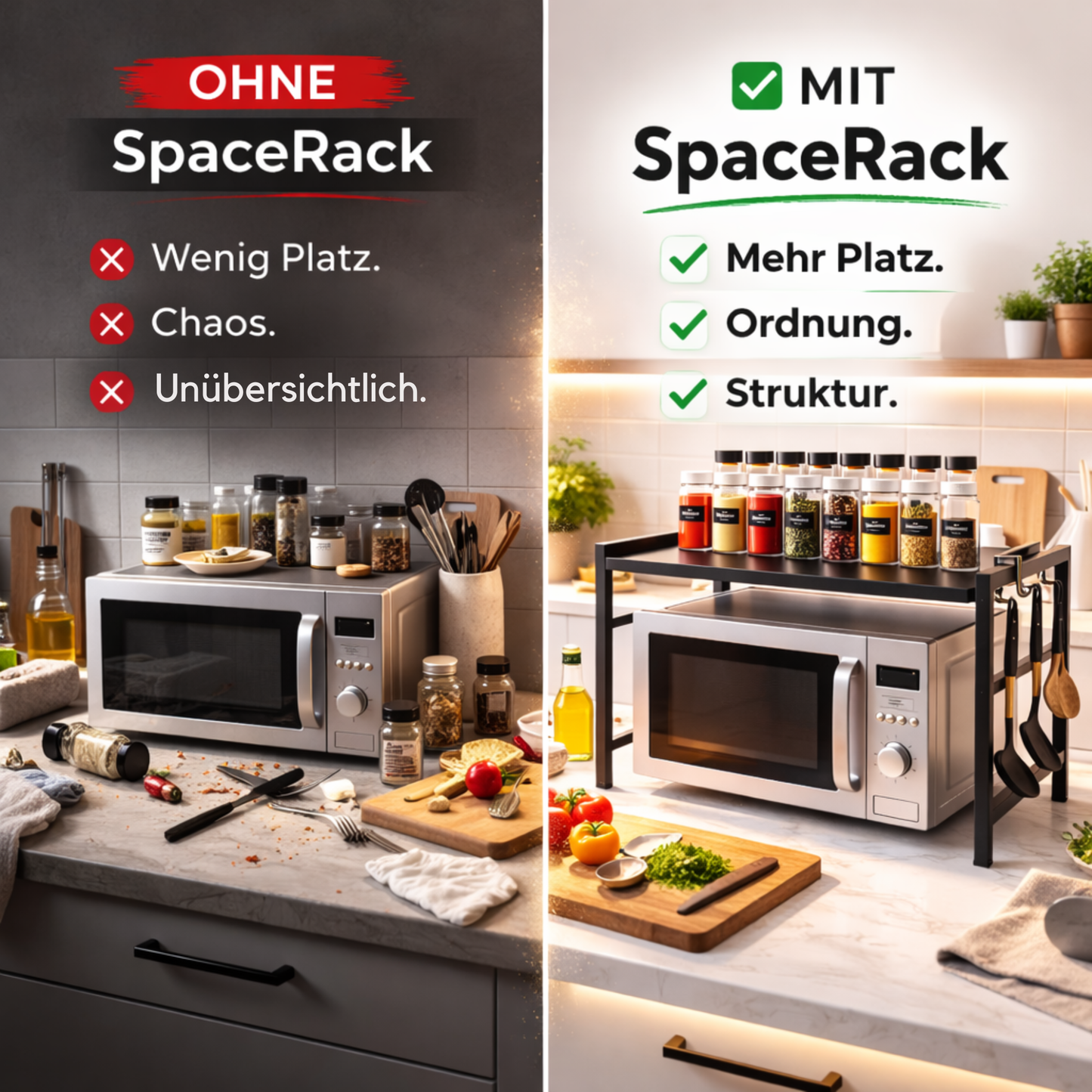 SpaceRack – Erweiterbares Mikrowellen-Regal