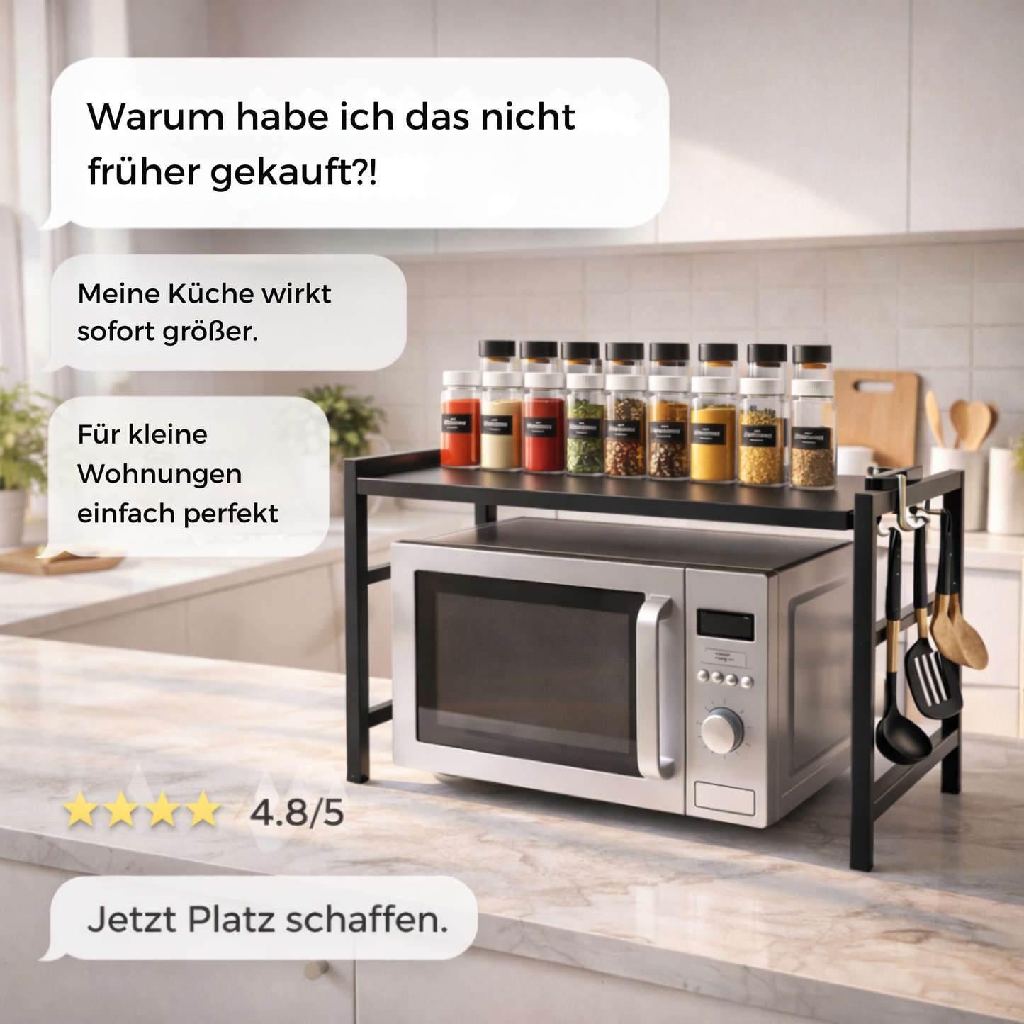 SpaceRack – Erweiterbares Mikrowellen-Regal