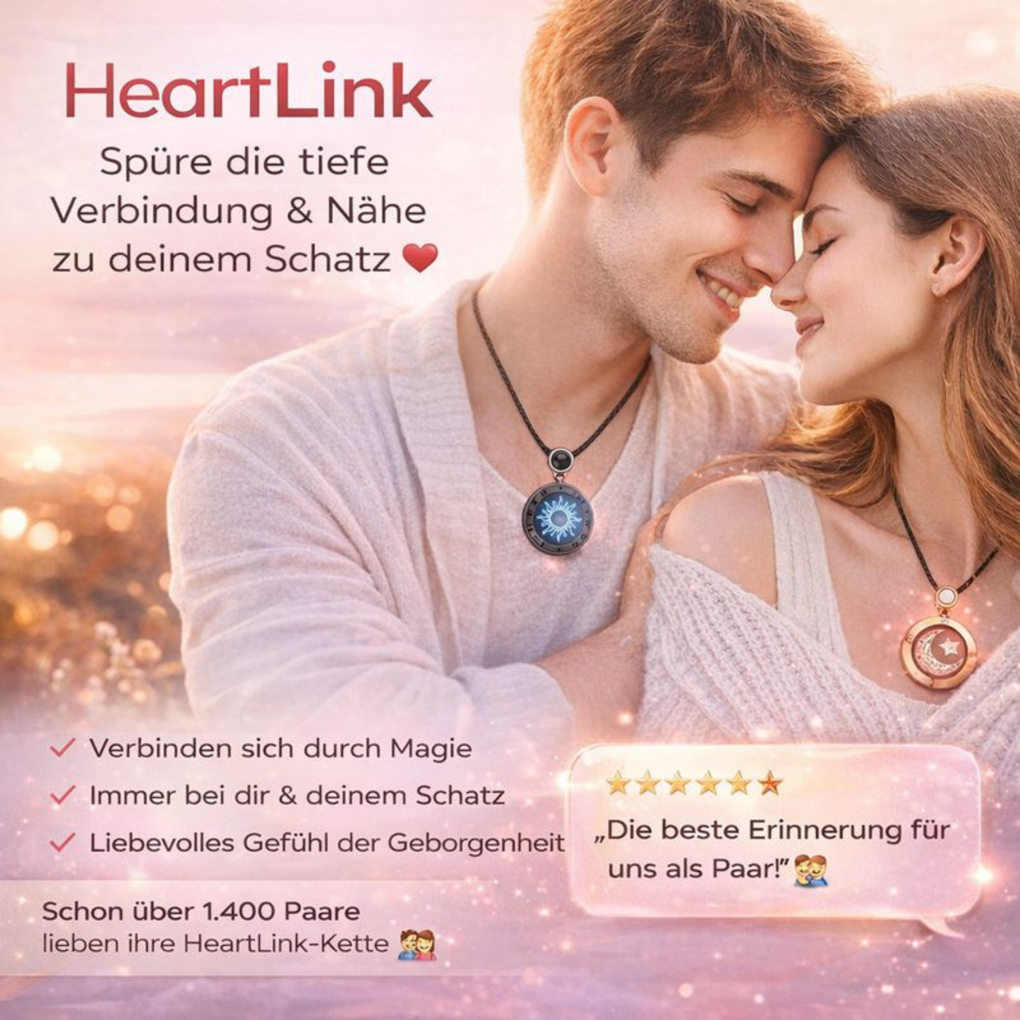 HeartLink – Verbundene Liebes-Halskette