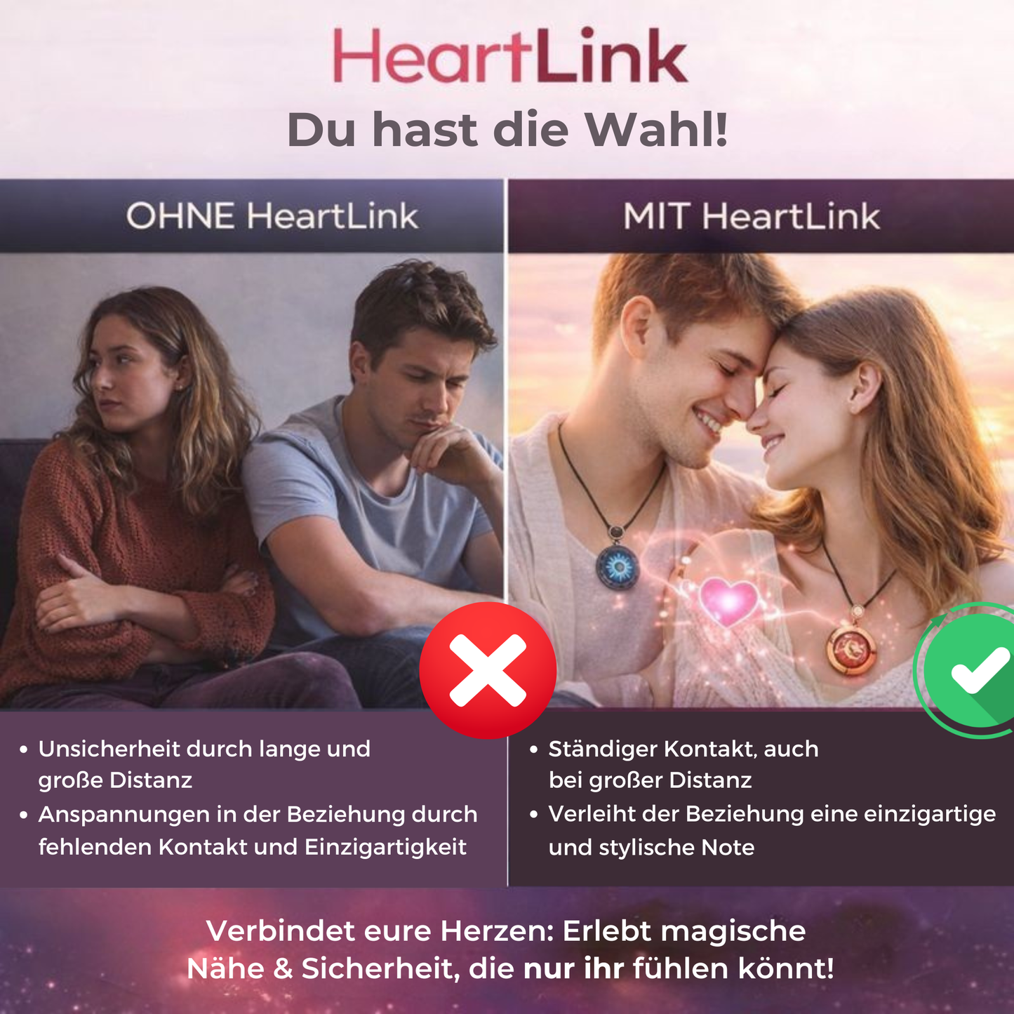HeartLink – Verbundene Liebes-Halskette