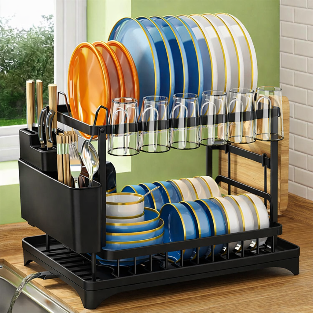 KitchenTier – Doppel-Etagen Geschirrständer