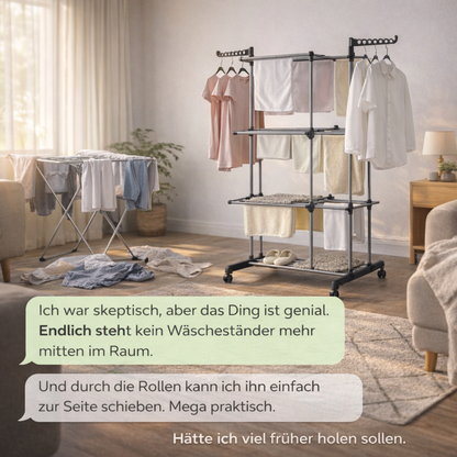 DryTower – 4-Etagen Wäscheständer mit Rollen